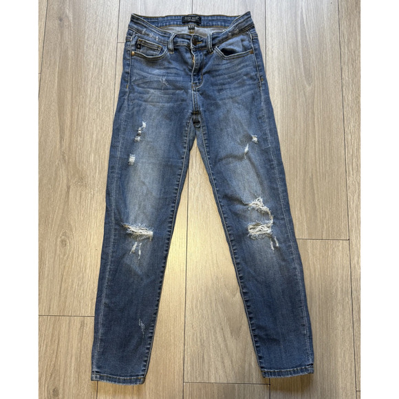 Judy Blue Relaxed Fit Distressed Jeans Women’s Size 5/27 JB8271DK Mid Rise - Picture 1 of 15